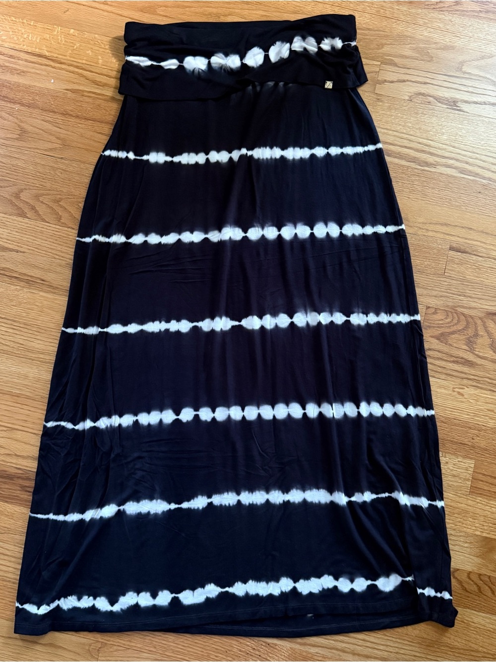 Calvin Klein Black & White Tie-Dye Maxi Skirt Knit Coverup for Pool Beach